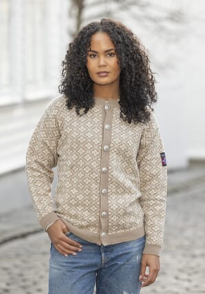 Elida kofte beige/hvit