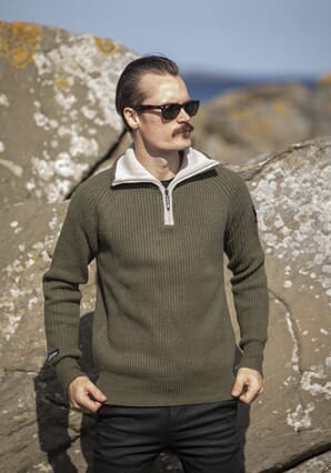 Viking Villmark Ullgenser m/glidelås Oliven/beige