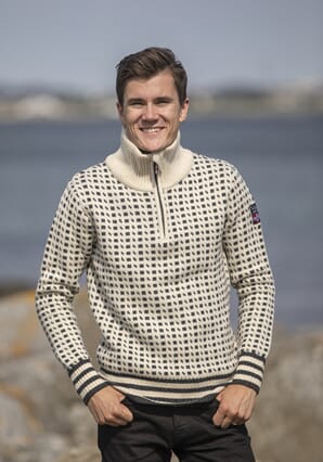Islender Ullgenser - Naturhvit m/glidelås