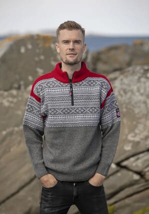 Viking Setesdal Ullgenser m/Fleece in neck Grå - Voksen