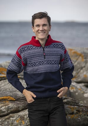 Viking Setesdal Ullgenser m/Fleece in neck Marine - Voksen