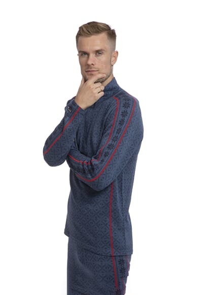 Viking Snø Trøye - Blå m/sideprint Herre