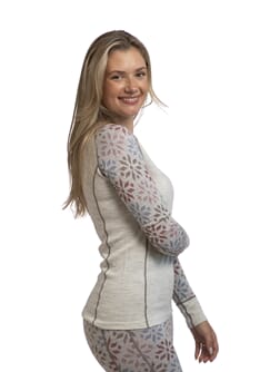 Viking Snø Trøye - Hvit m/mønstret arm Dame